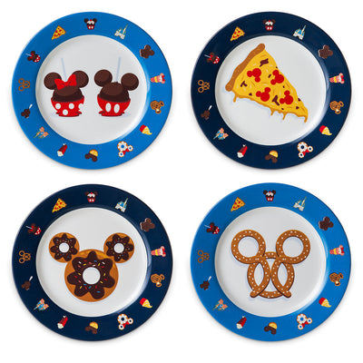 Disney Parks Food Icons Mickey and Friends Plate Set New with Box