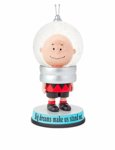 Hallmark Peanuts Charlie Brown Big Dreams Make Us Stand Out Snow Globe New Tag