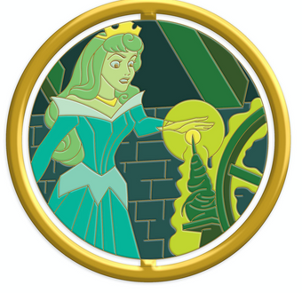 Disney Parks Aurora Spinner Pin Enchanted Emblems Limited Edition New with Card