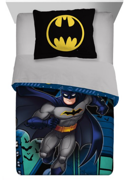 DC Comics Batman Kids Comforter and Sham 2-Piece Set Twin/Full Reversible New