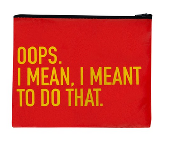 M&M's World Yellow Character Oops I Mean I Meant to Do That Recycled Pouch New