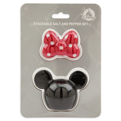 Disney Parks Minnie Mouse Stackable Salt and Pepper Set New with Box
