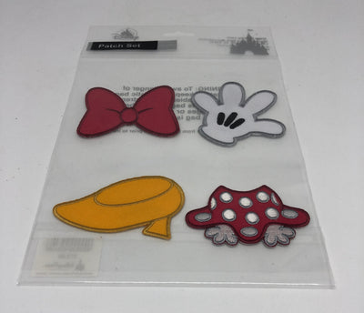 Disney Parks Minnie Mouse Glove Bow Shoe Skirt Patch Set New Sealed