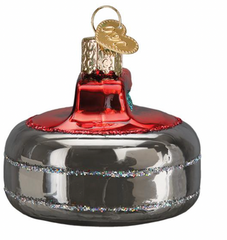 Old World Christmas Curling Stone Glass Christmas Ornament New with Box