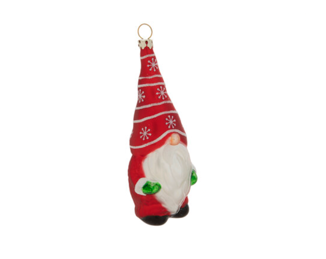 Robert Stanley Red Gnome Glass Christmas Ornament New with Tag