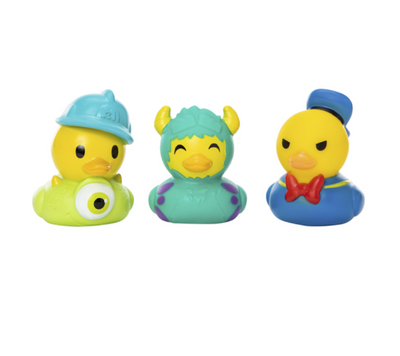 Disney Monsters Sulley Mike Donald Duckz 3Pcs Rubber Ducky Set Bath Toys New