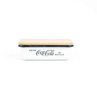 Authentic Coca-Cola Coke Enamelware Butter Dish New