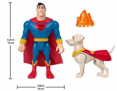 FisherPrice DC League of SuperPets Superman & Krypto set of 2 Poseable Figures