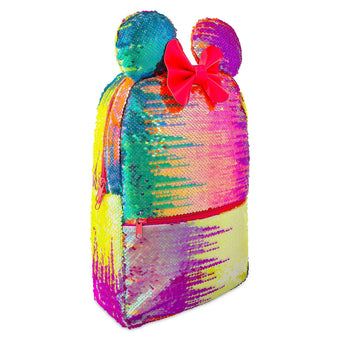 Disney Parks Minnie Mouse Sequined Rainbow Backpack New with Tags
