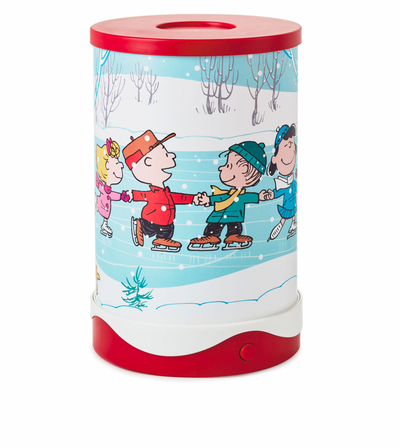 Hallmark Christmas Peanuts Gang Ice Skating Rotating Musical Lamp with Light New