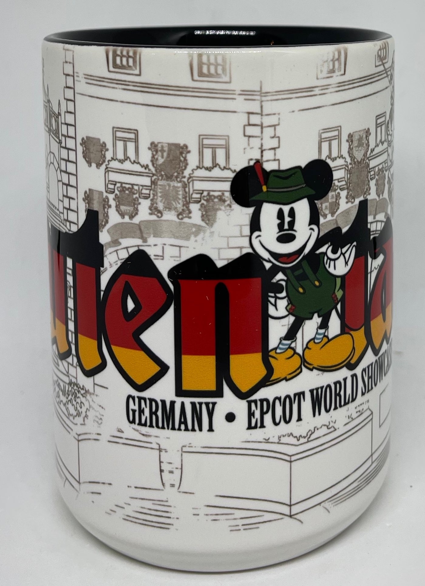 Disney Parks Epcot Germany Mickey Guten Tag Ceramic Coffee Mug New