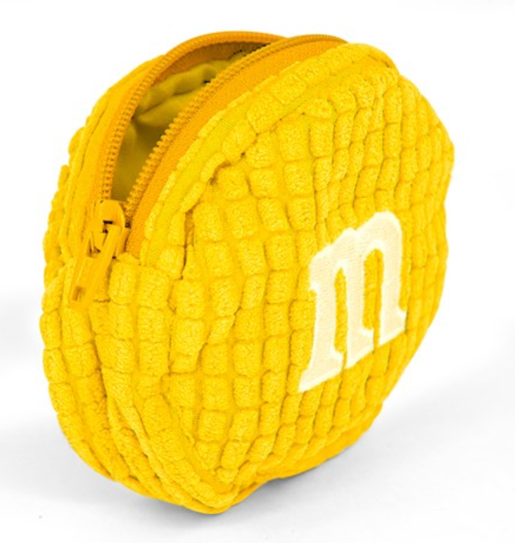 M&M's World Yellow Logo Coin Purse Plush New with Tags