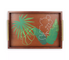 Disney Parks Mickey Silhouette Tropical Wood Serving Tray New