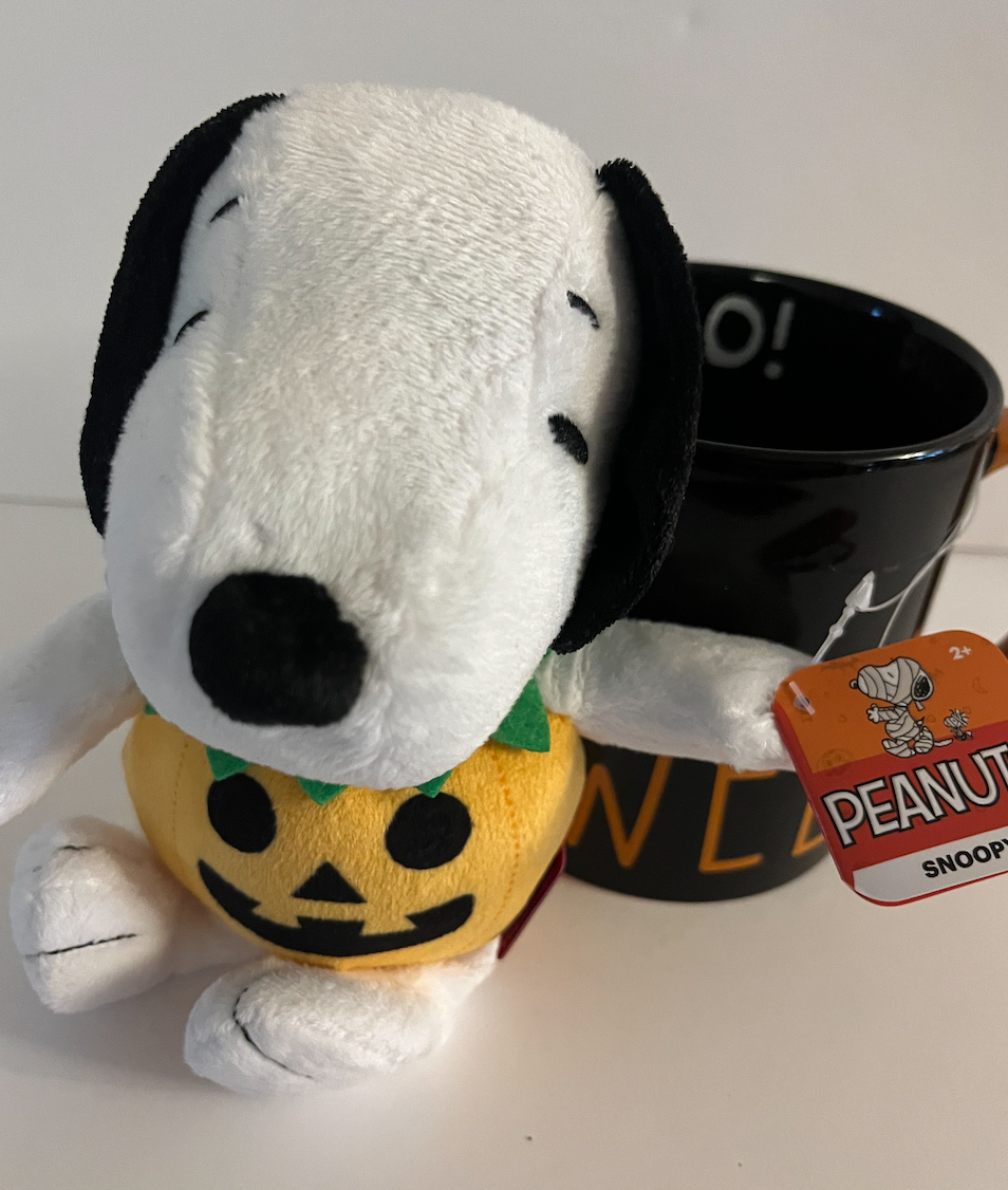Peanuts Snoopy Pumpkin Happiness Halloween Coffee Mug With Plush New