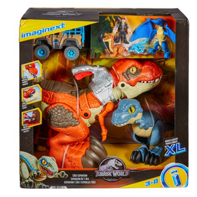 Jurassic World Imaginext T. Rex Expedition Dinosaur Toy Set Pack New With Box
