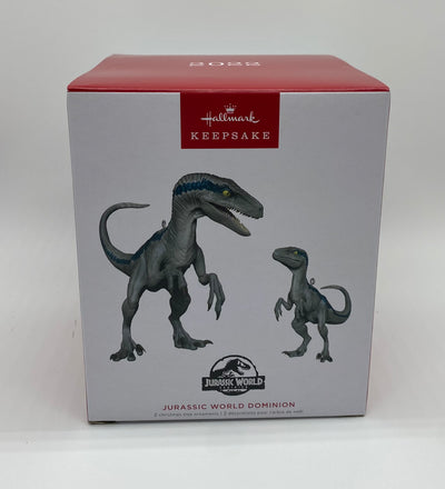 Hallmark 2022 Jurassic World Dominion Set of 2 Christmas Ornament New With Box