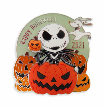 Disney Happy Halloween 2021 Jack Skellington and Zero Limited Pin New with Card