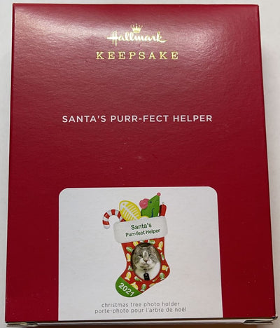Hallmark 2021 Santa's Purr-fect Helper Frame Christmas Ornament New with Box