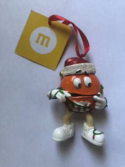 M&M's World Orange Character with Lights Resin Christmas Ornament New with Tag