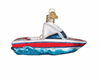Old World Christmas Ski Boat Blown Glass Christmas Ornament New with Tag