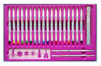 Disney Frozen Deluxe Art Kit Anna Elsa Olaf Watercolor Markers Paint Pencil New