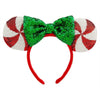 Disney Parks Holiday Minnie Mouse Peppermint Candy Ear Headband New with Tag