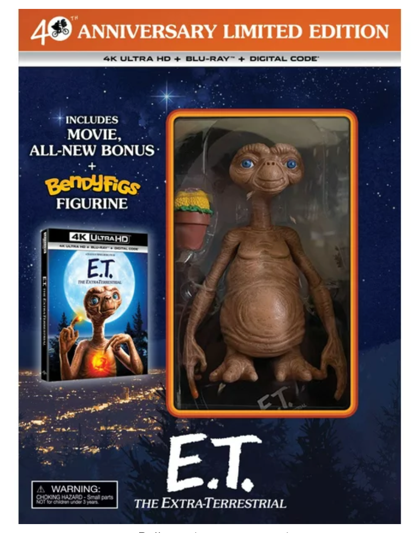 E.T. Extra-Terrestrial 40th 4K + Blu-ray With BendyFig Exclusive New With Box