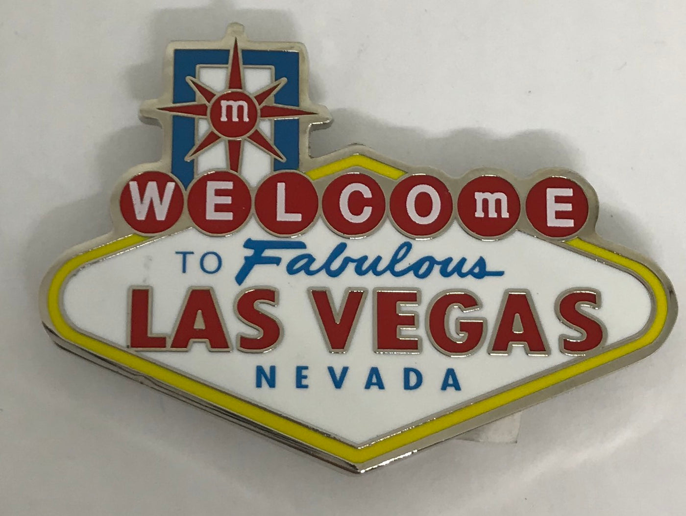 M&M's World Welcome to Fabulous Las Vegas Sign Metal Lentil Magnet New