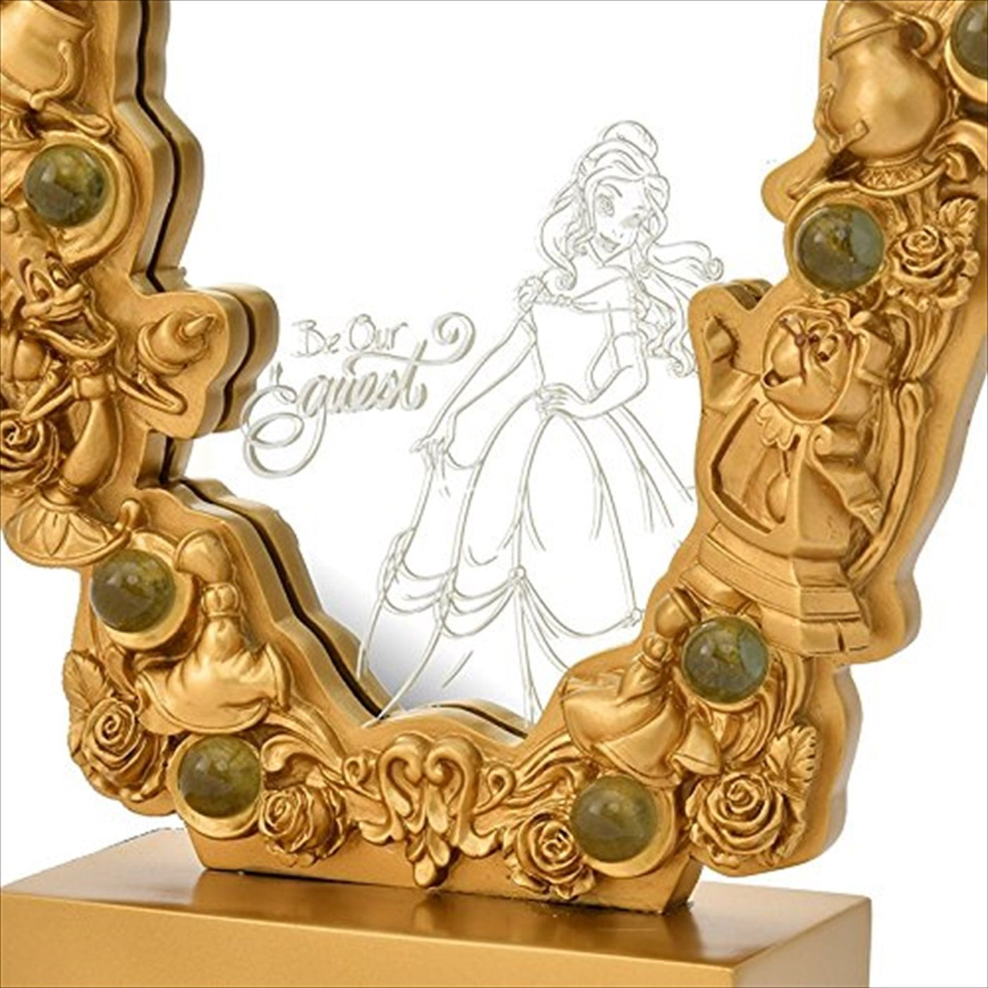 Disney Japan Beauty and the Beast Be Our Guest Resin Stand Mirror New with Box