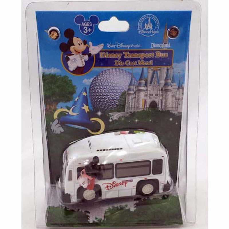 disney parks die cast metal transport bus mickey & goofy new with card