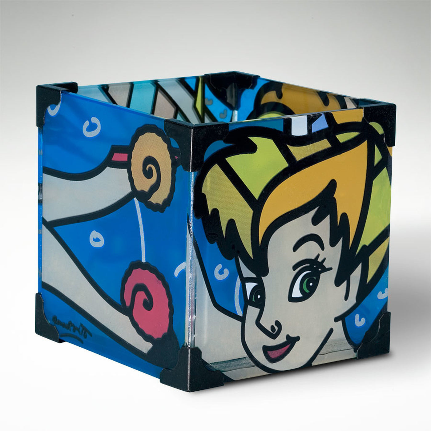 Disney Britto tinker bell electric glass votive candle holder new with box