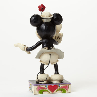 Disney Jim Shore Traditions minnie black and white with flowers new with box