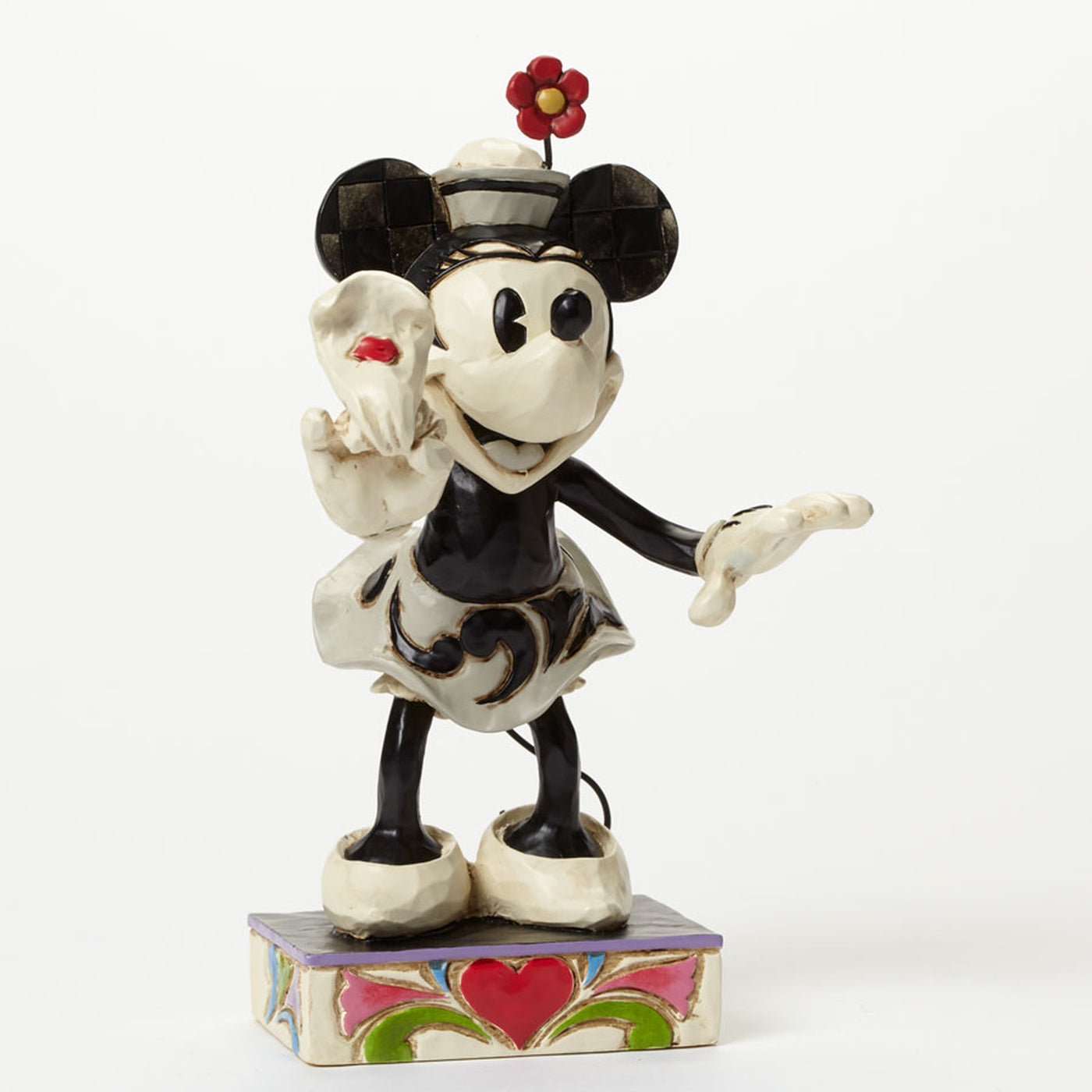 Disney Jim Shore Traditions minnie black and white with flowers new with box