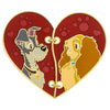 Disney Parks Couples Heart Shaped Stiched Lady and the Trump Pin New with Card