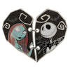 Disney Parks Couples Heart Shaped Stiched Jack and Sally Pin New with Card