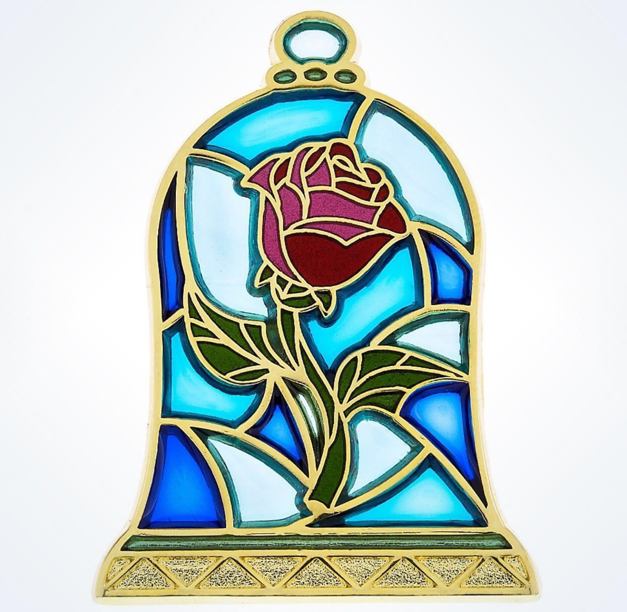 disney parks beauty and the beast rose under the glass pin new with card
