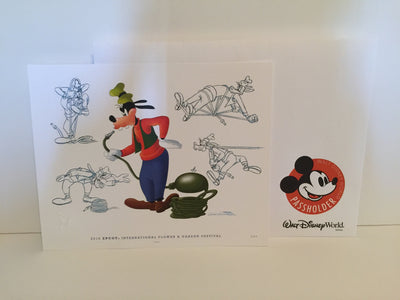 Disney Flower & Garden 2016 Don Ducky Williams Goofy Art Print New