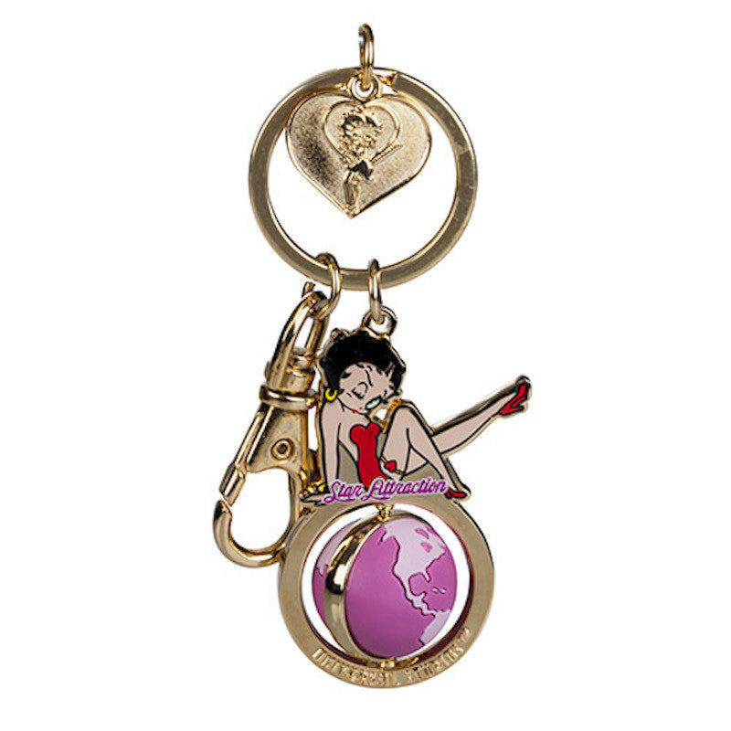 Universal Studios Betty Boop Globe Spinner Keychain New With Tags