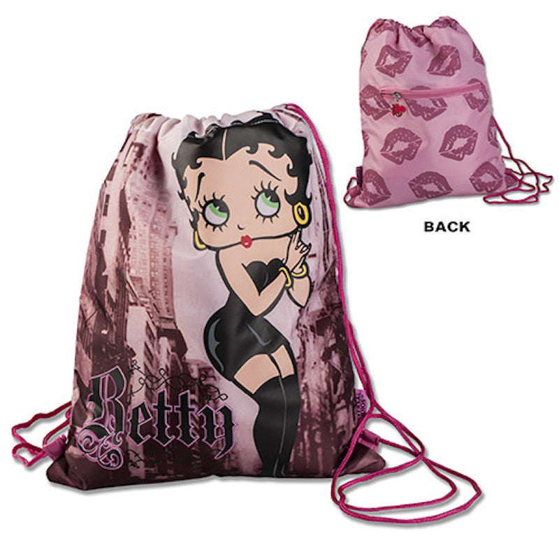 Universal Studios Betty Boop Lipstick Kisses Drawstring Backpack New With Tags