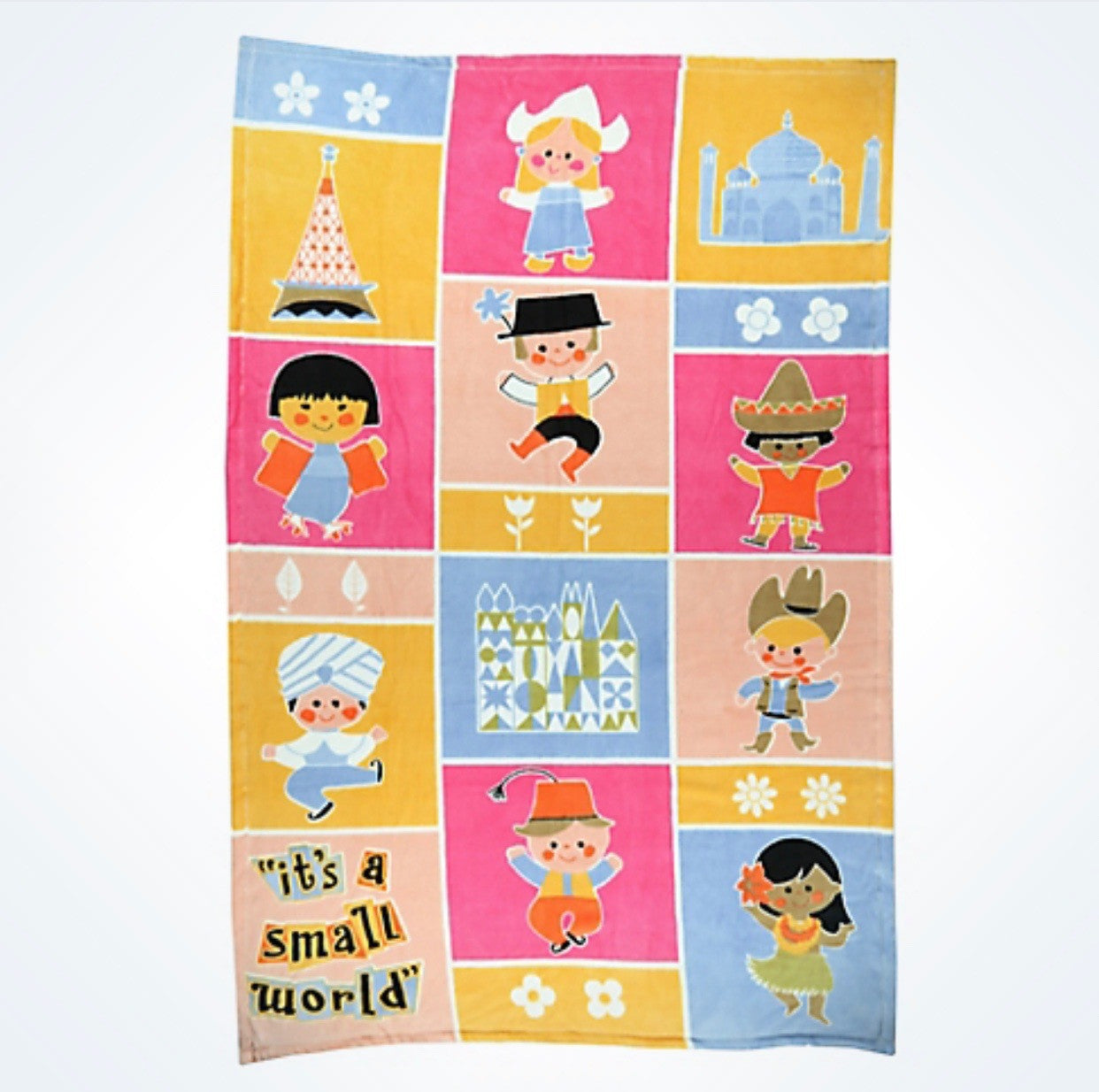 Disney Parks " It's a Small World " Blanket Thrown New With Tags