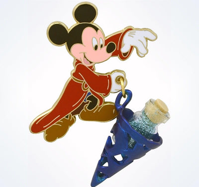 Disney 3-D Sorcerer Mickey Mouse With Hat Pixie Dust Vial Pin New - I Love Characters