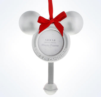 Disney Parks Mickey's Baby's 1st Christmas Photo Frame Ornament New With Tags