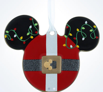 Disney Parks Mickey Icon Santa Disc Christmas Ornament New With Tags