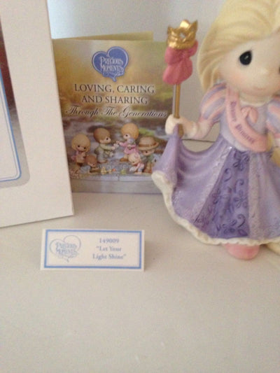 Disney Parks Precious Moments Princess Rapunzel Figurine Gem Accent New With Box