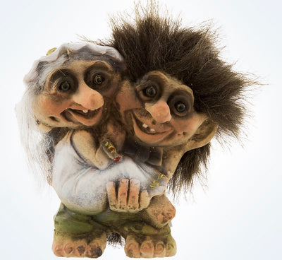 Disney Parks Epcot Norway Troll Wedding Couple Unbreakable Handmade Figure New with Tags