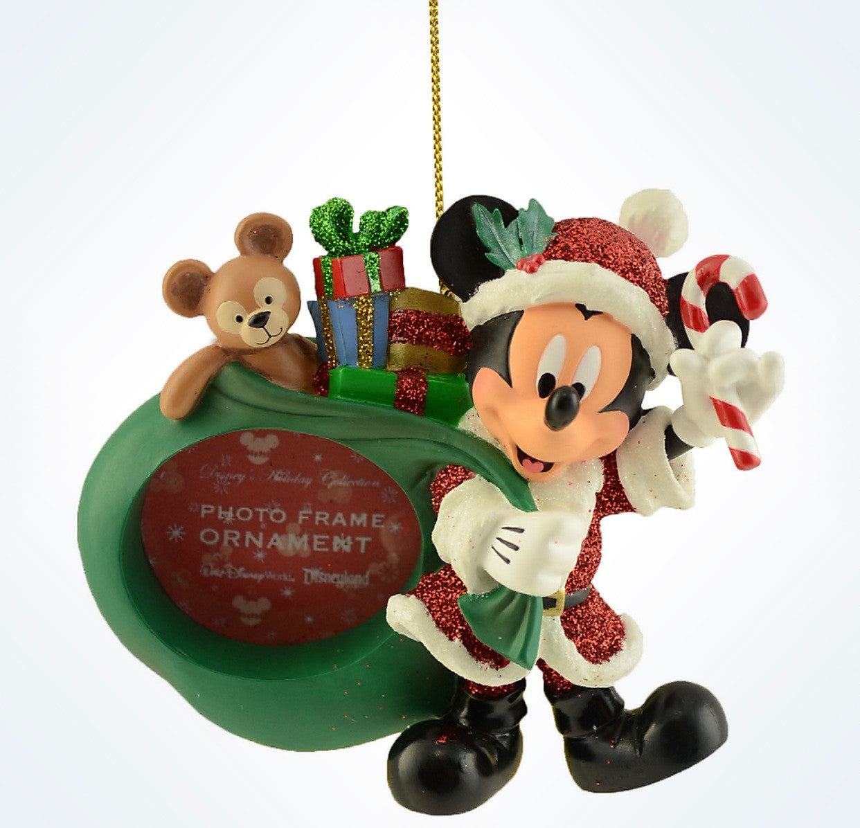 Disney Parks Mickey As Santa & Duffy Photo Frame Christmas Ornament New W Tags