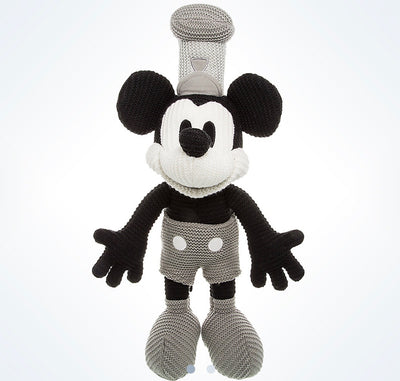 Disney Parks Mickey Mouse Crochet Knit Steamboat Willie Plush New With Tags