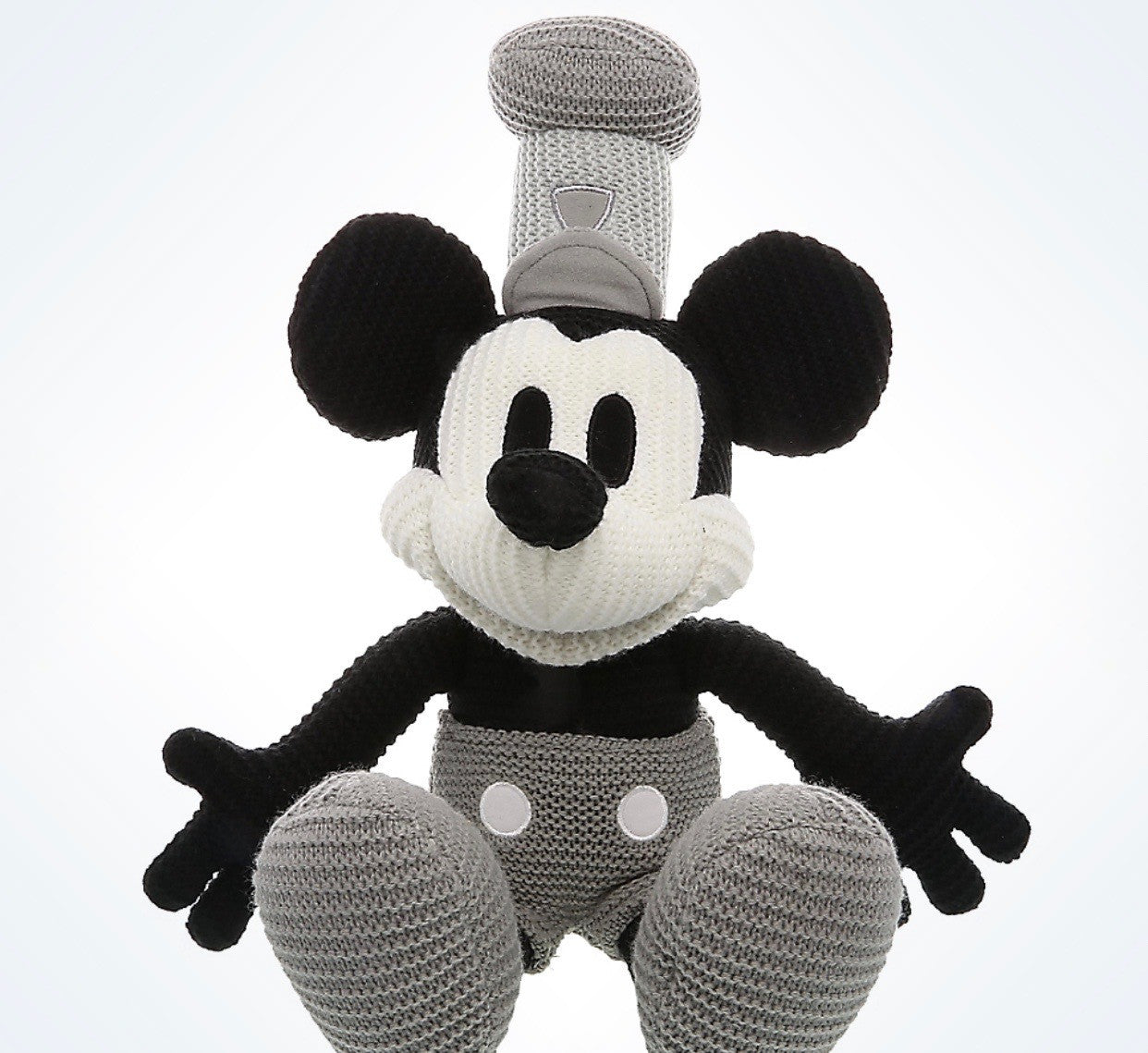 Disney Parks Mickey Mouse Crochet Knit Steamboat Willie Plush New With Tags