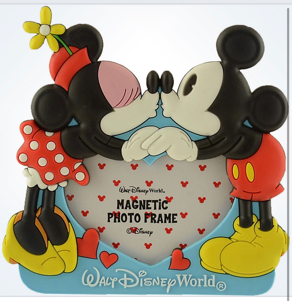 Disney Walt Disney World Mickey Minnie Hearts Photo Picture Frame Magnet New