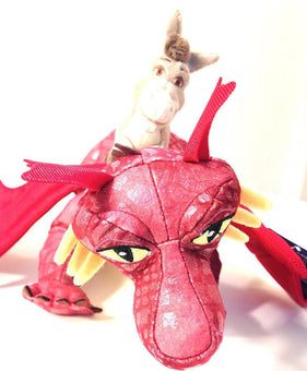 Universal Studios Shrek 4-D 23" Donkey Riding Dragon Plush Toy New With Tags
